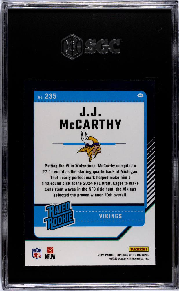 2024 Donruss Optic #235 Jj Mccarthy SGC 9