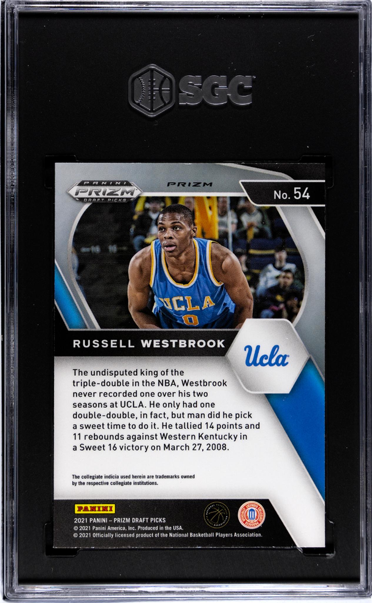 2021 Panini Prizm Draft Russell Westbrook #54 Red Ice SGC 9