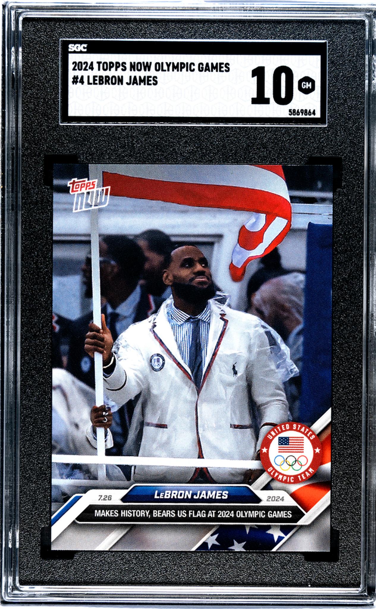 2024 Topps Now Olympic Games #4 Lebron James SGC 10