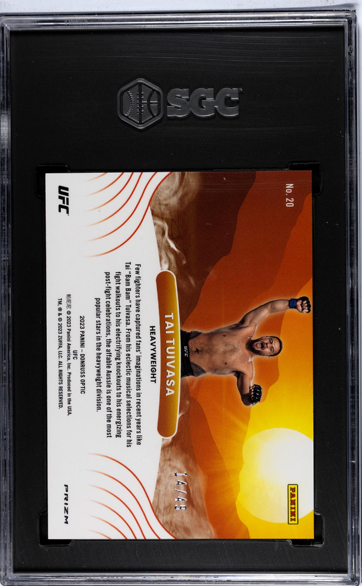 2023 Donruss Optic #20 Tai Tuivasa Rising Suns /49 SGC 9