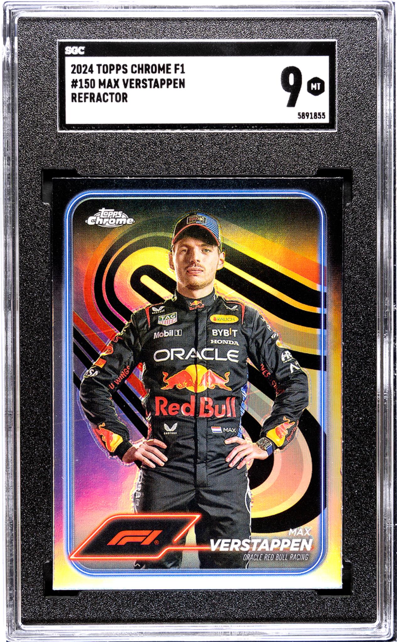 2024 Topps Chrome F1 #150 Max Verstappen Refractor SGC 9