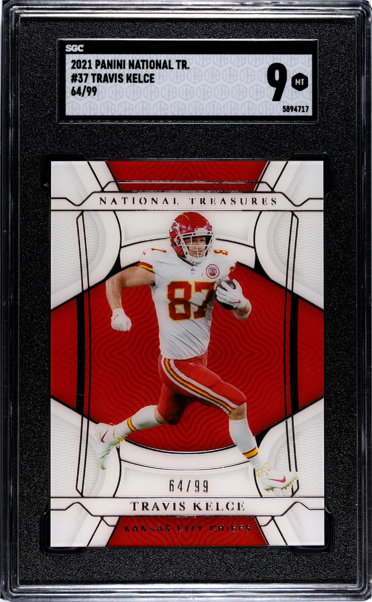 2021 Panini National Treasures #37 Travis Kelce /99 SGC 9 Mint 