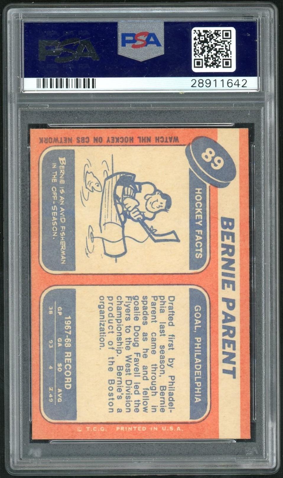 1968 Topps Bernie Parent #89 PSA 7