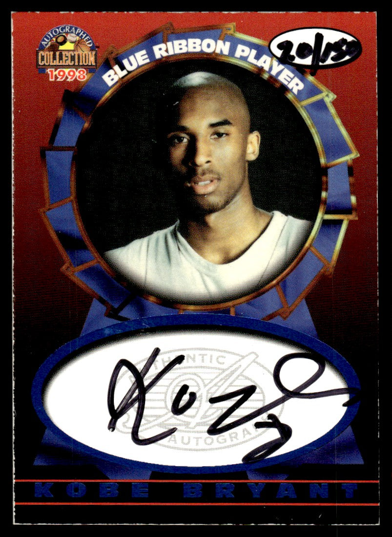 1998 The Score Board Inc. Auto Collection Kobe Bryant Blue Ribbon Player /30