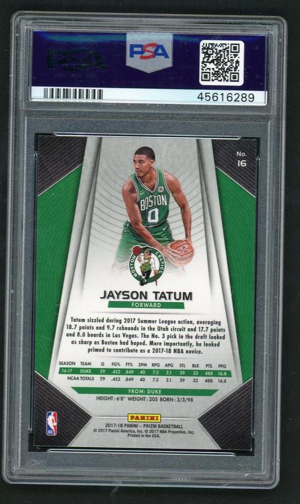 2017 Panini Prizm Jayson Tatum #16 PSA 9