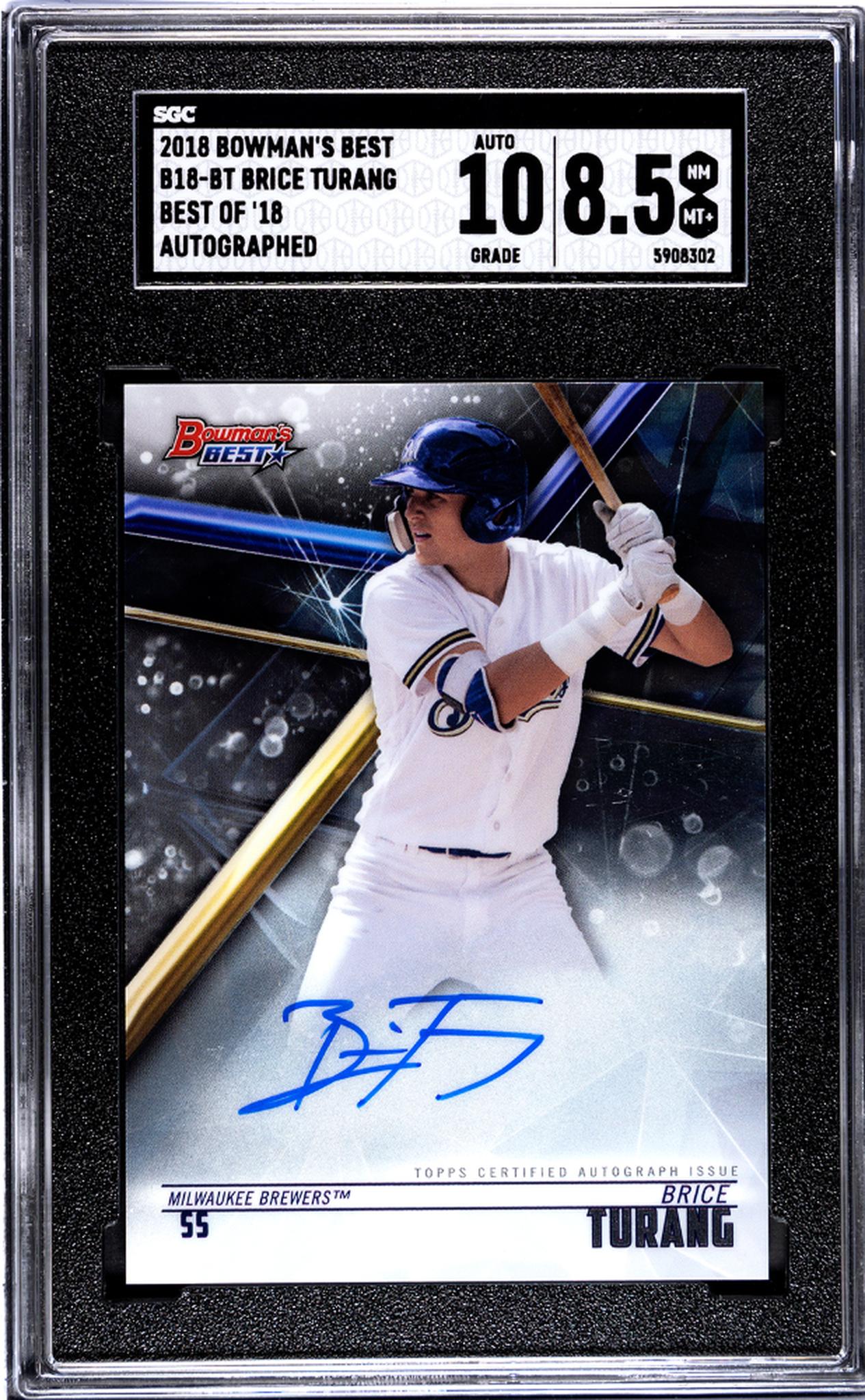 2018 Bowman's Best #B18-BT Brice Turang Best of '18 SGC 8.5