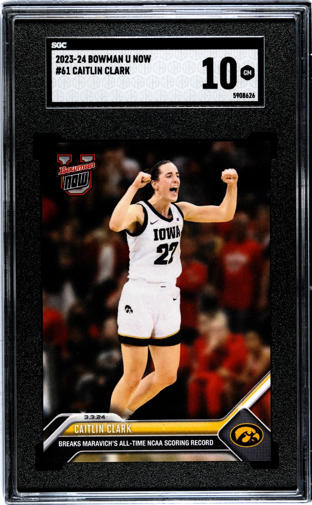2023-24 Topps Bowman U Now Caitlin Clark #61 SGC 10