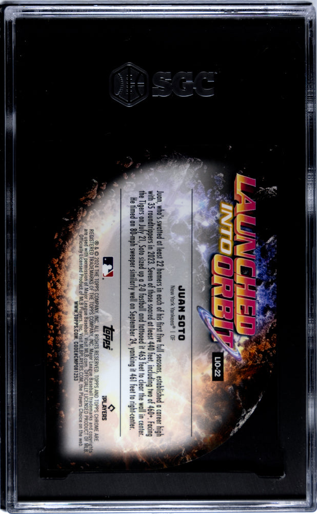 2024 Topps Cosmic Chrome Launched Into Orbit Juan Soto #LIO-22 SGC 9.5