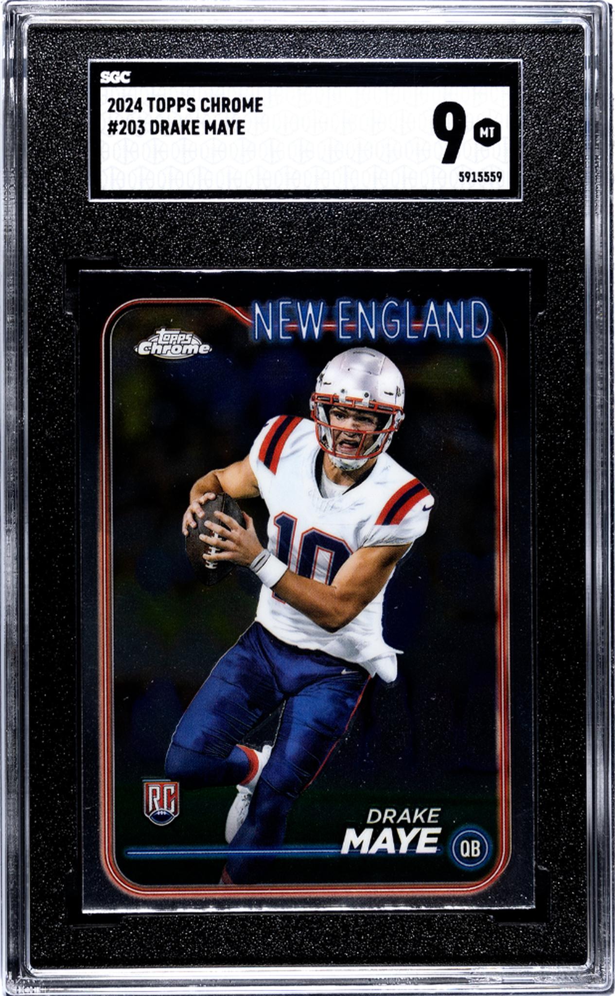 2024 Topps Chrome Drake Maye #203 RC SGC 9