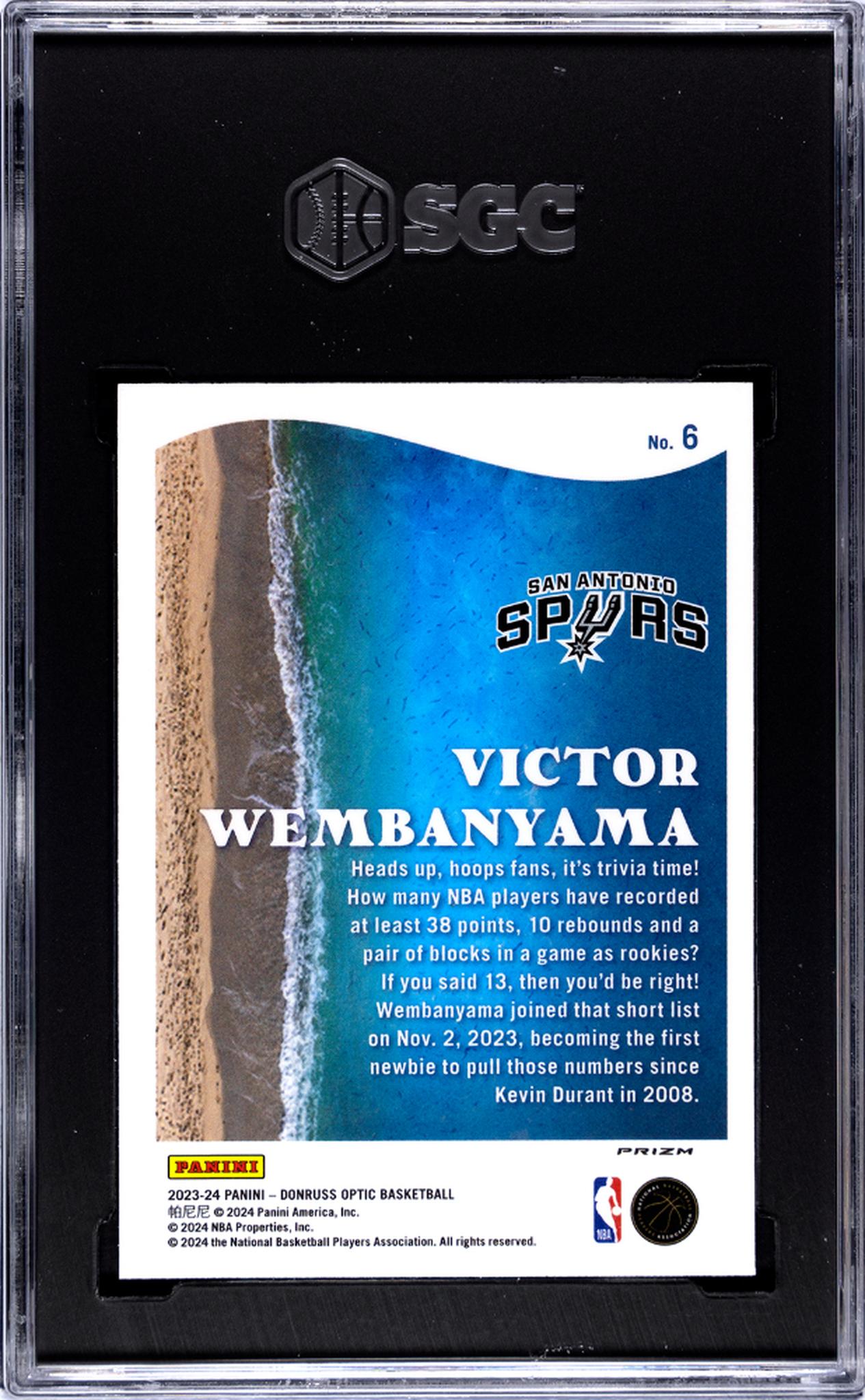 2023 Donruss Optic #6 Victor Wembanyama Splash! SGC 9.5