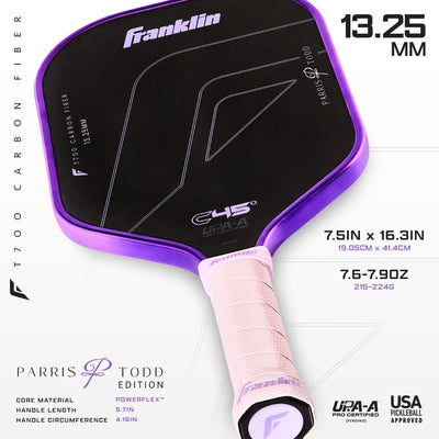 Franklin Sports USA Pickleball Parris Todd C45° Signature Paddle - 13.25MM