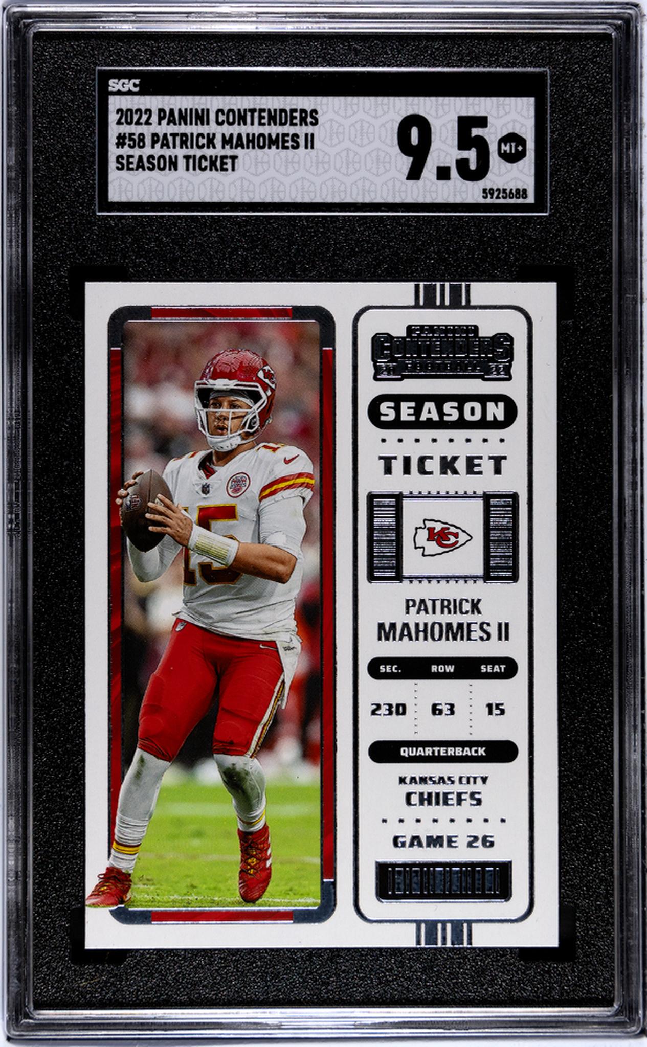 2022 Panini Contenders #58 Patrick Mahomes II Season Ticket SGC 9.5