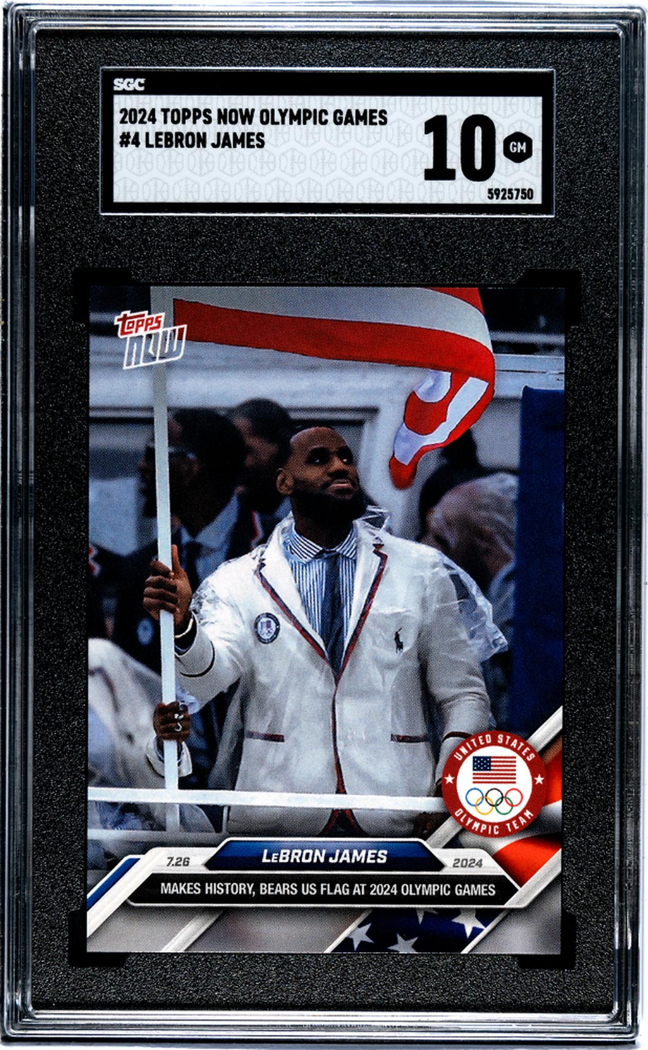 2024 Topps Now Olympic Games #4 Lebron James SGC 10