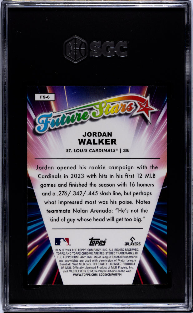 2024 Topps Chrome #FS-6 Jordan Walker Future Stars SGC 9.5