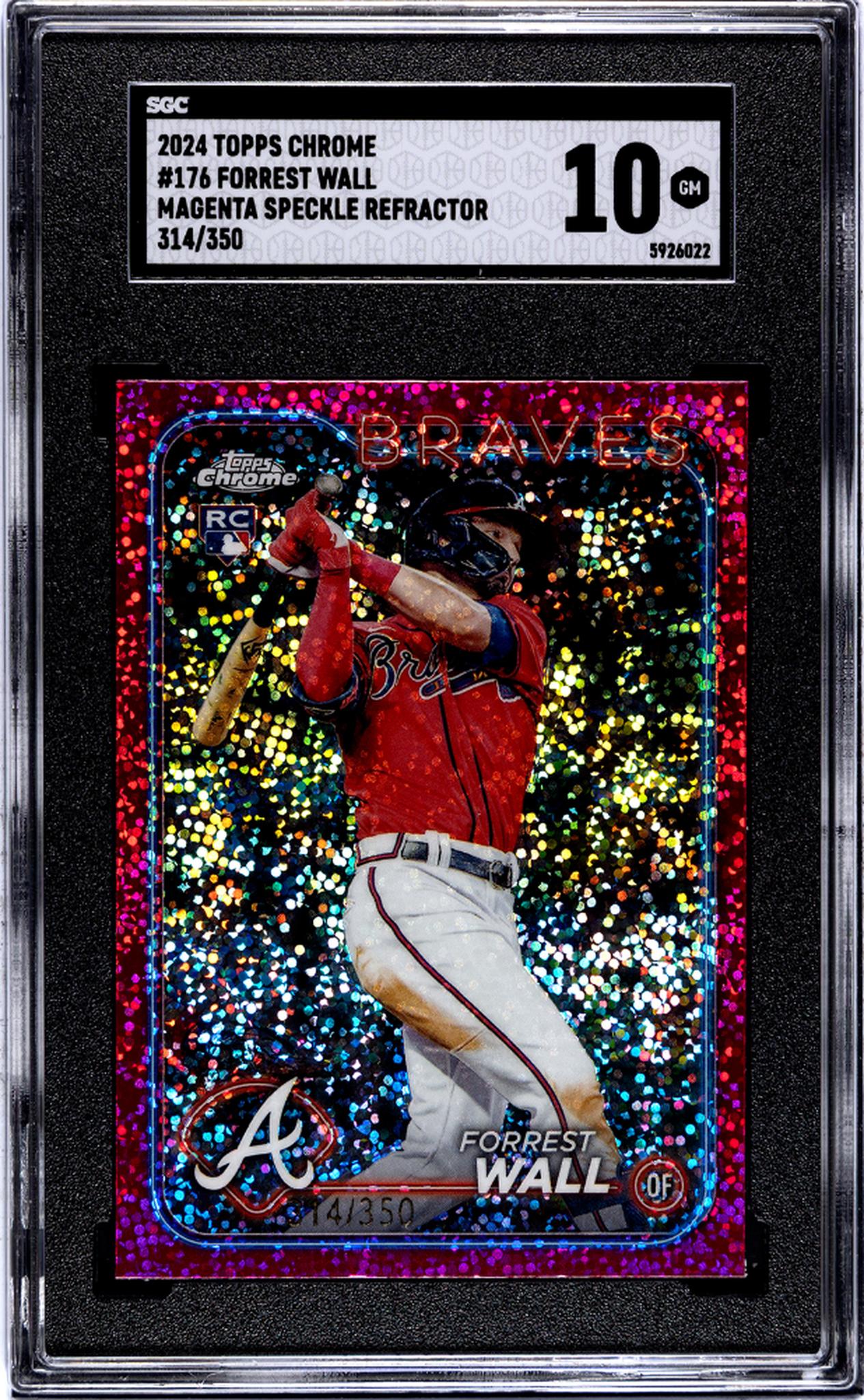 2024 Topps Chrome #176 Forrest Wall Magenta Speckle Refractor /350 SGC 10