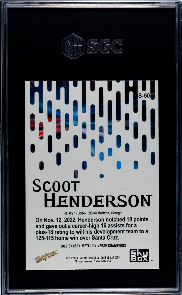 2022 SkyBox Premium #S-50 Scoot Henderson Metal Universe SGC 10