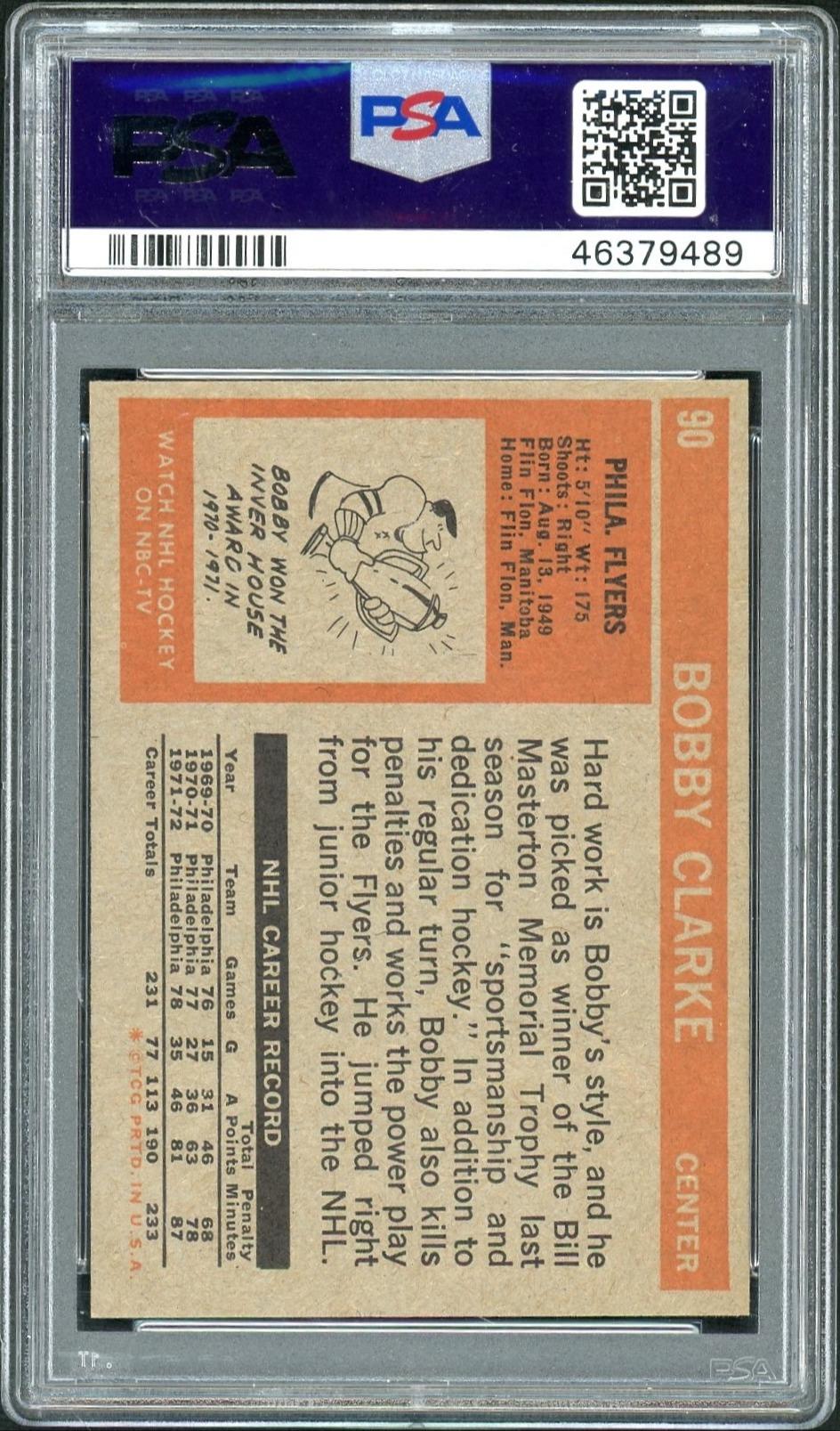 1972 Topps Bobby Clarke #90 PSA 8