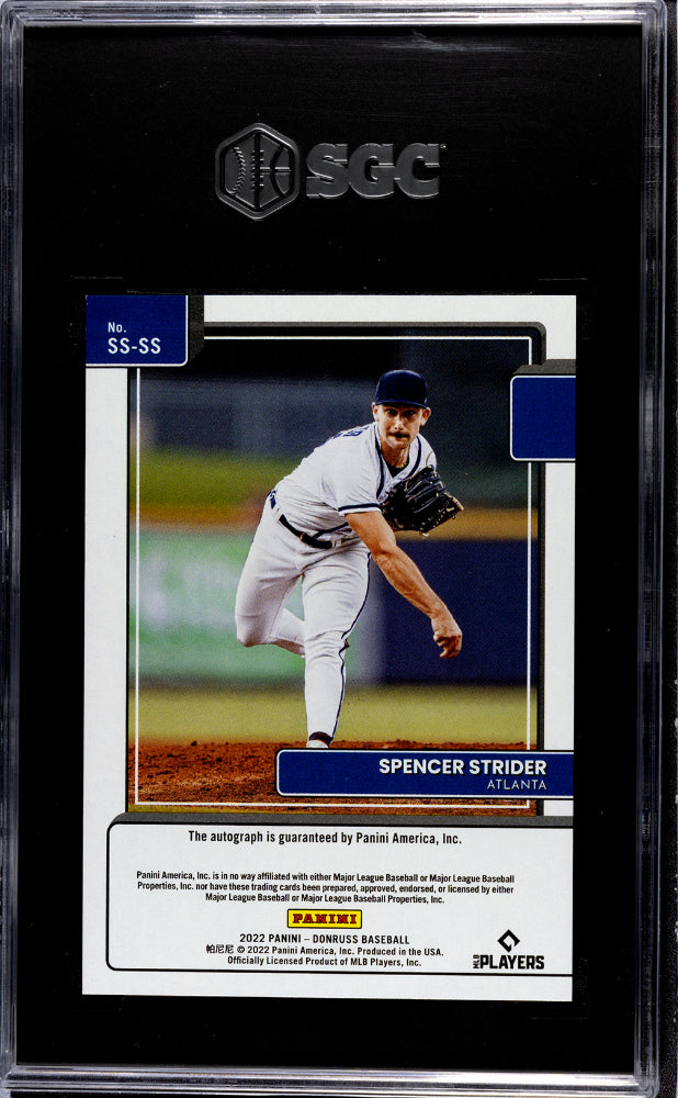 2022 Panini Donruss Signature Series Spencer Strider #SS-SS Auto SGC 9.5 Auto 10