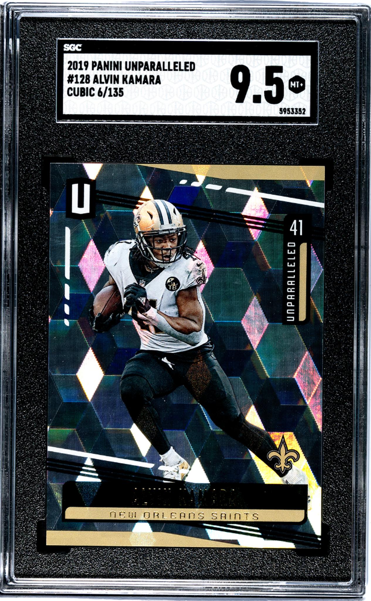 2019 Panini Unparalleled #128 Alvin Kamara Cubic 006/135 SGC 9.5