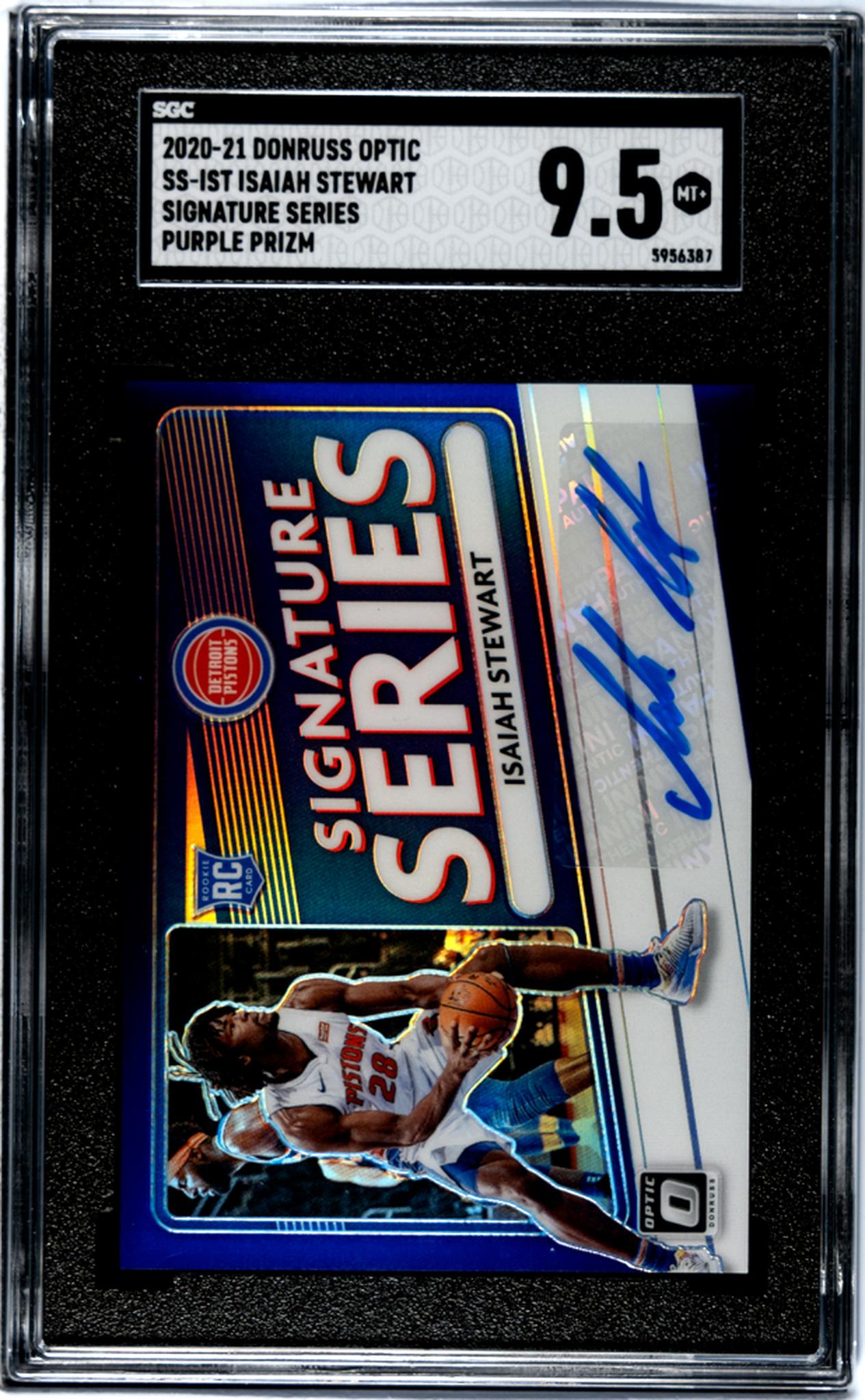 2020-21 Donruss Optic #SS-IST Isaiah Stewart Sig. Series Purple Prizm SGC 9.5