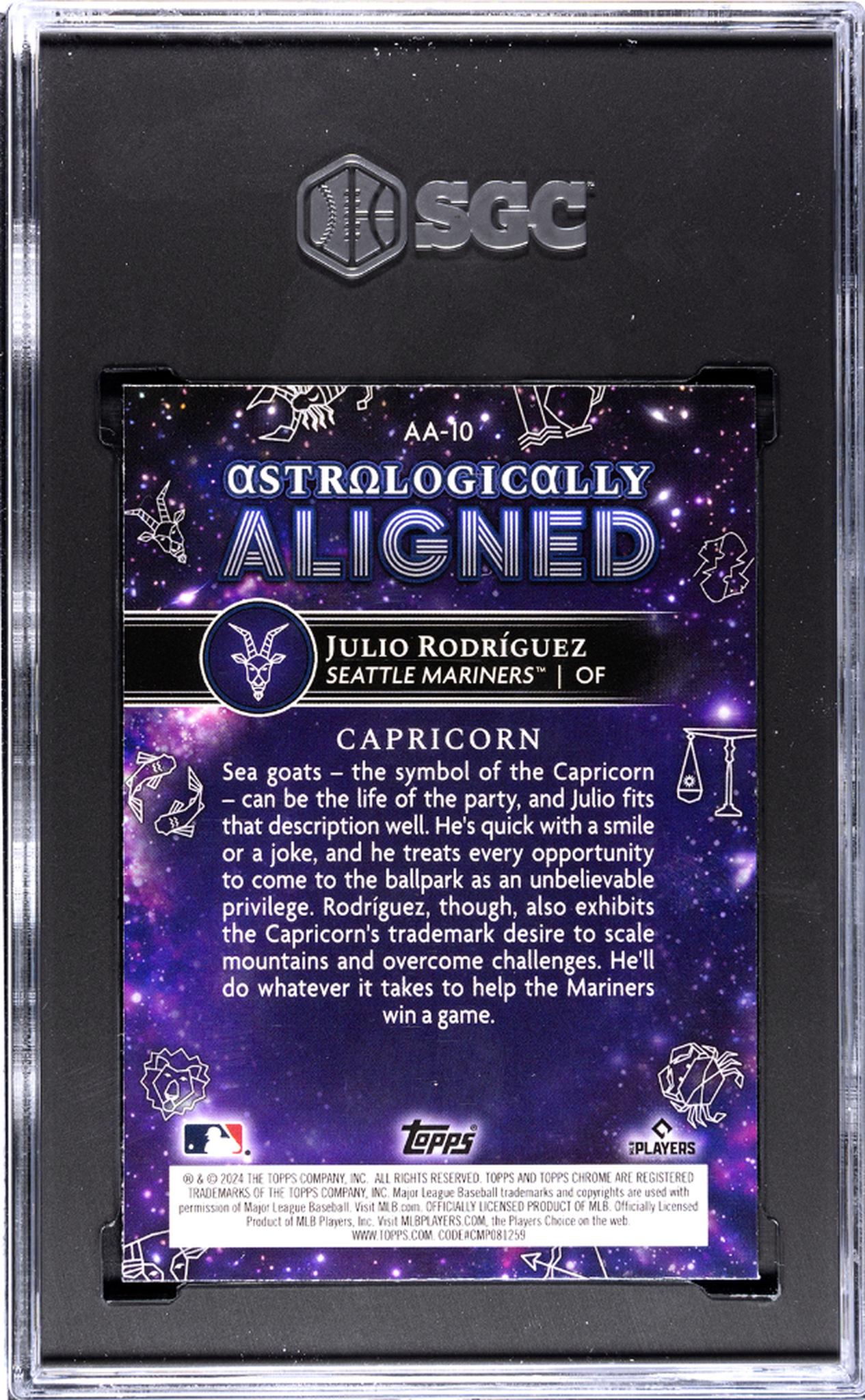 2024 Topps Cosmic Chrome Astrologically Aligned Julio Rodriguez #AA-10 SGC 10