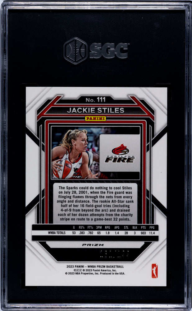 2023 Prizm #111 Jackie Stiles /199 SGC 10