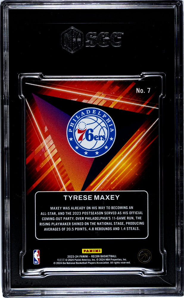 2023-24 Panini Recon #7 Tyrese Maxey Future Legends SGC 9.5