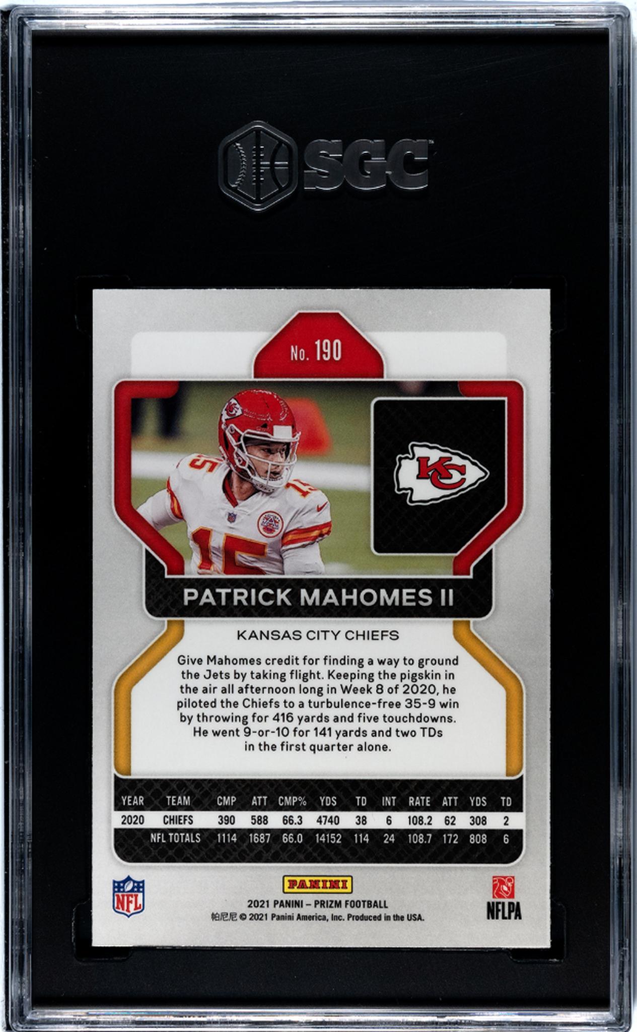 2021 Panini Prizm #190 Patrick Mahomes II SGC 9