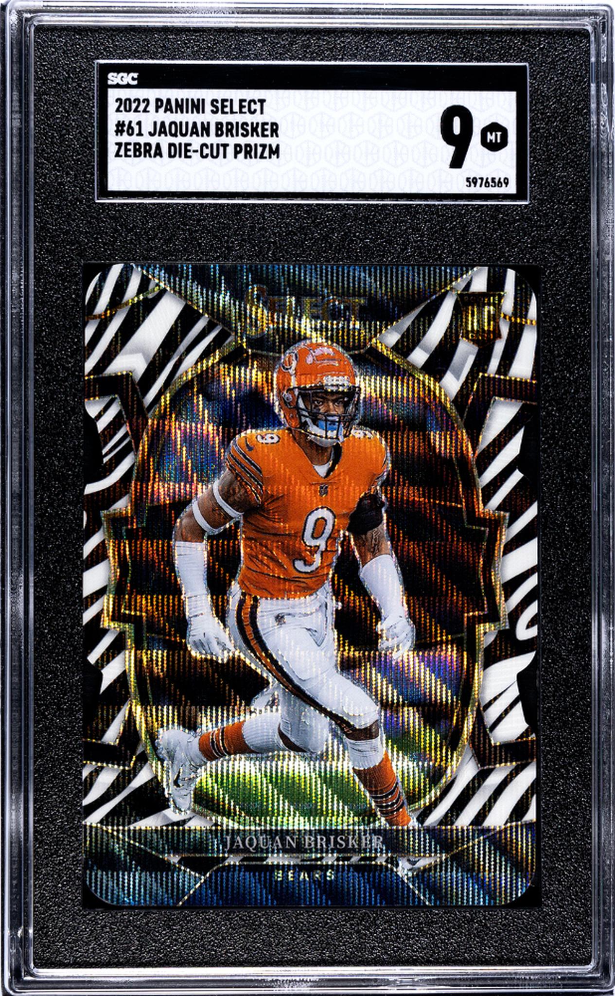 2022 Panini Select #61 Jaquan Brisker Zebra Die-Cut Prizm SGC 9