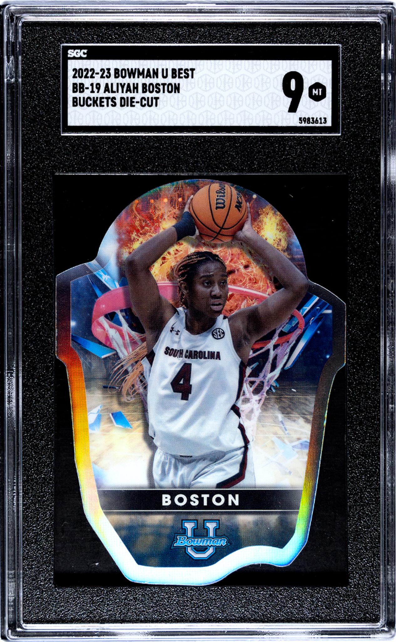 2022-23 Bowman University Best #BB-19 Aliyah Boston Buckets Diecut SGC 9