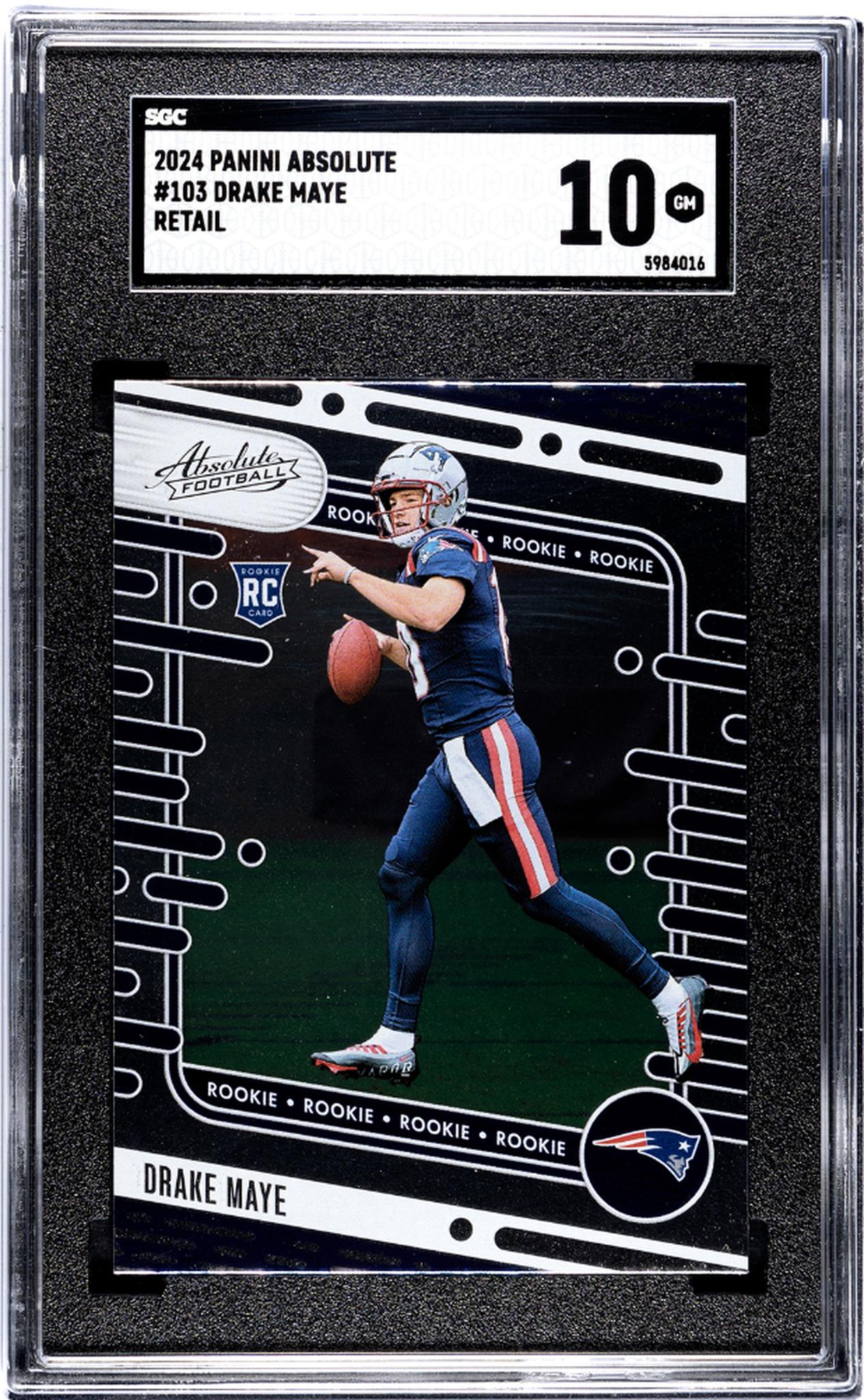 2024 Panini Absolute #103 Drake Maye Retail SGC 10