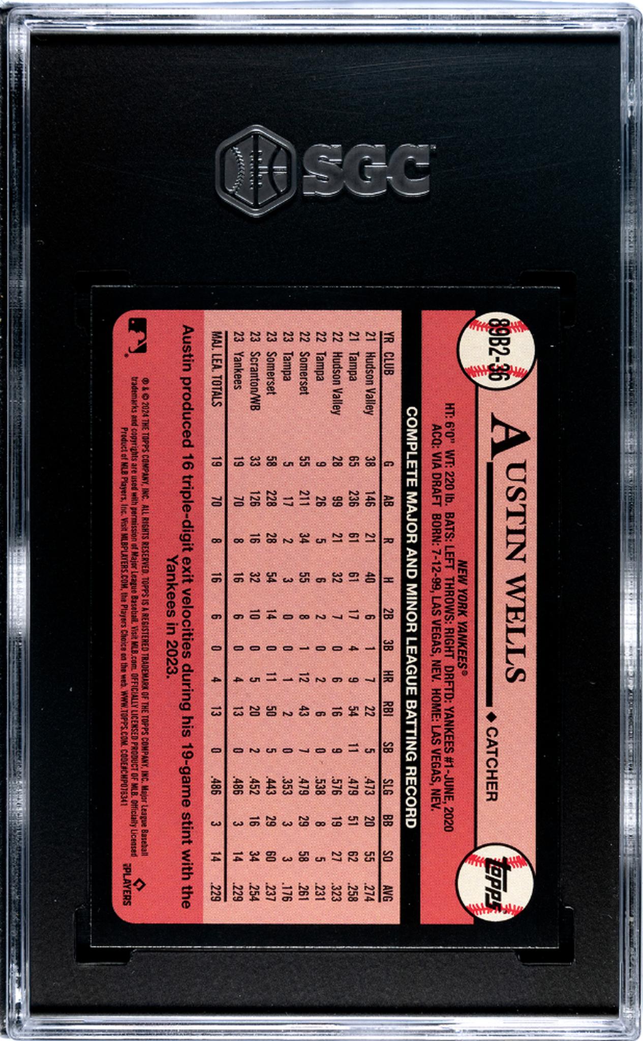 2024 Topps #89B2-36 Austin Wells '89 SGC 8.5