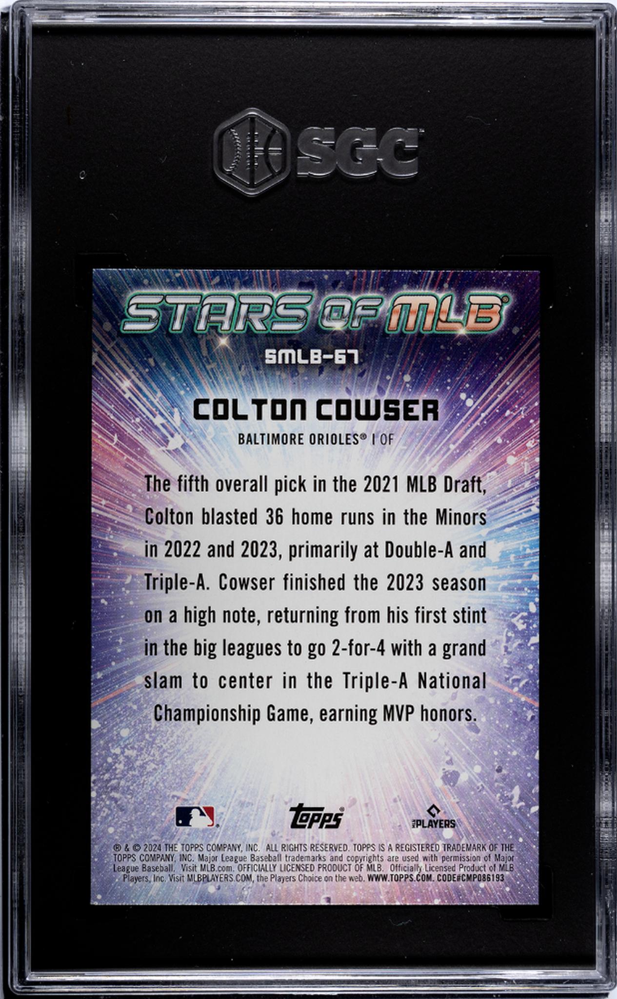 2024 Topps Update Chrome Stars of MLB Colton Cowser #SMLB-67 RC SGC 9.5