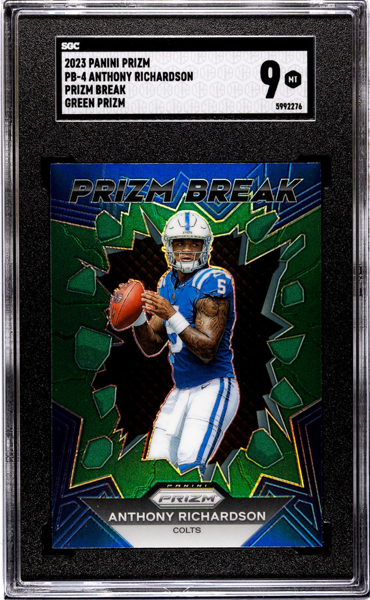 2023 Panini Prizm #PB-4 Anthony Richardson Green Rookie SGC 9