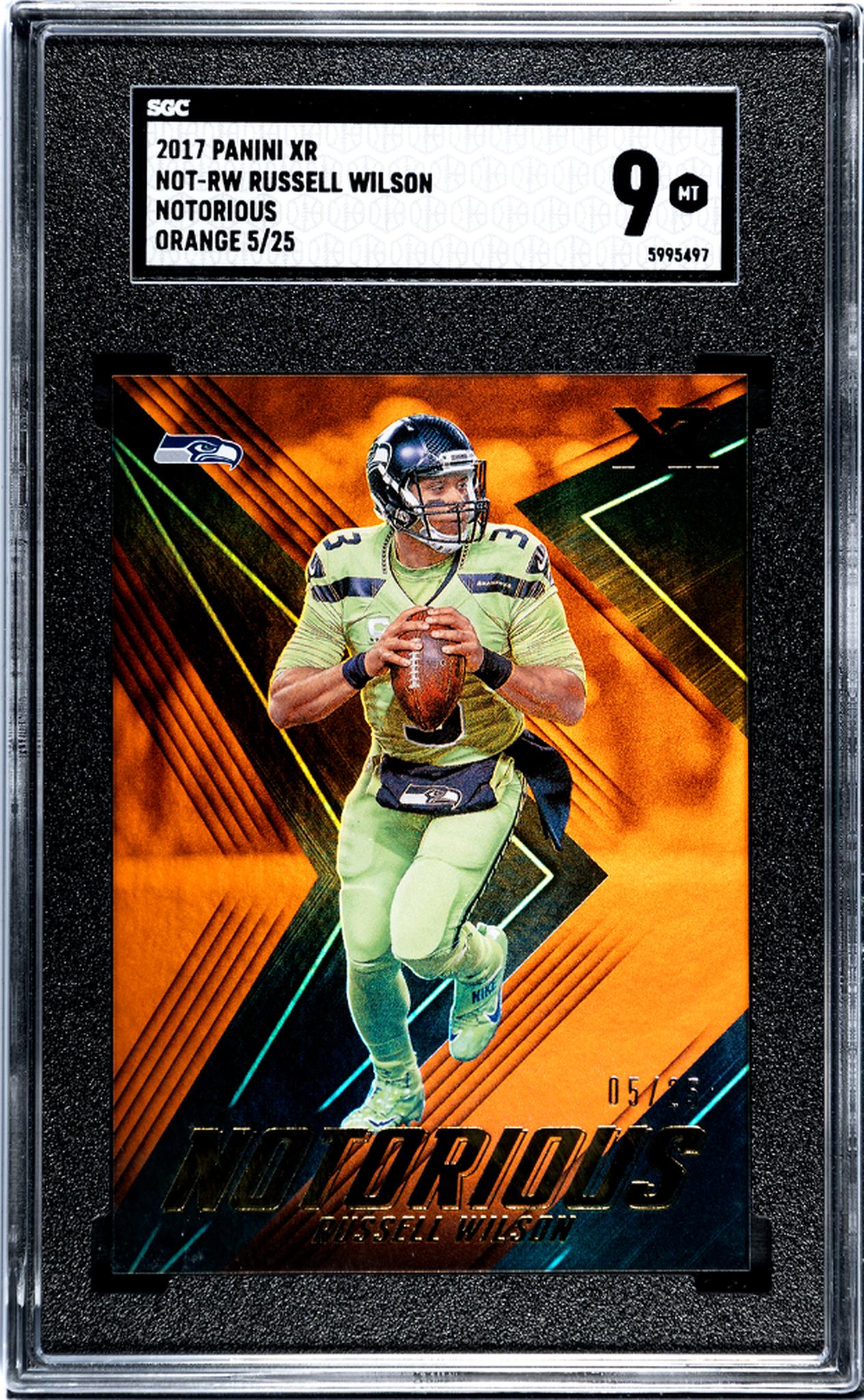 2017 XR #NOT-RW Russell Wilson Notorious /25 SGC 9