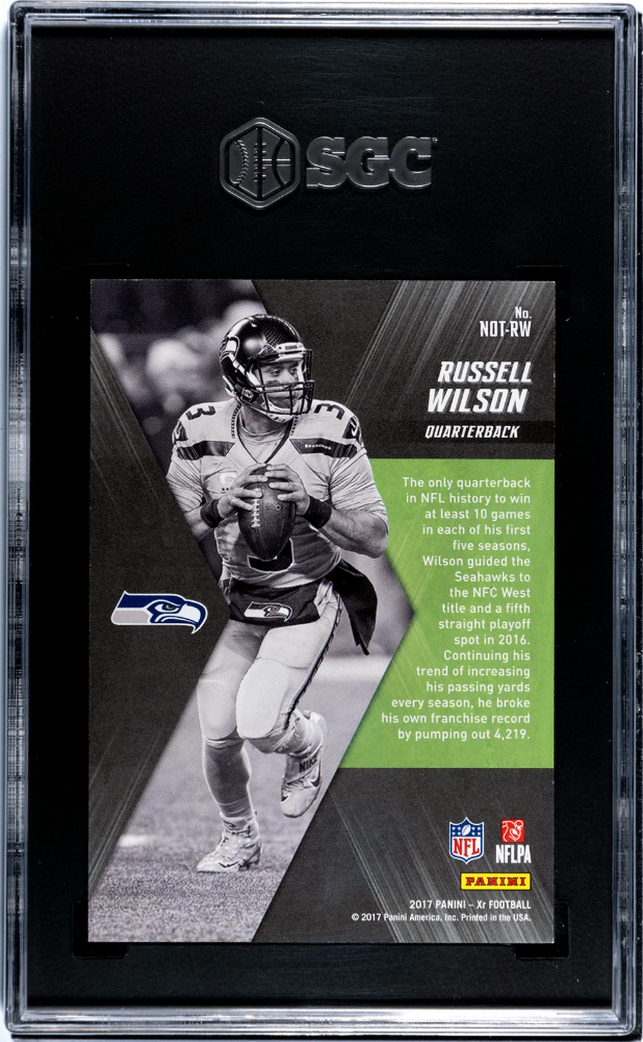 2017 XR #NOT-RW Russell Wilson Notorious /25 SGC 9