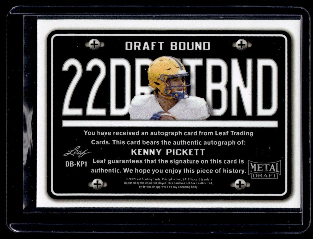 2022 Leaf Metal Draft Draft Bound Kenny Pickett #DB-KP1 Auto