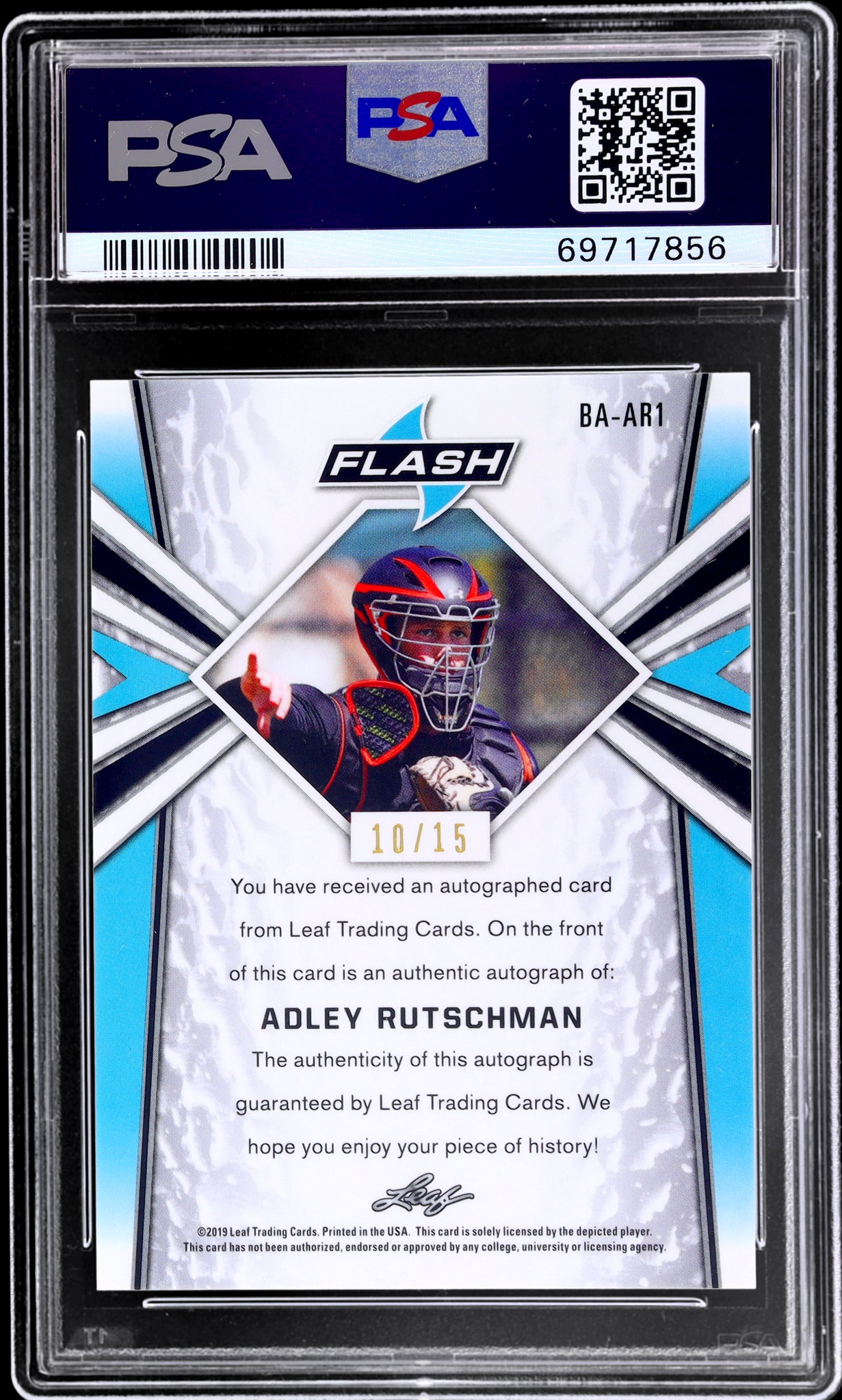 2019 Leaf Flash Authograph Green Adley Rutschman #BAAR1 /15 PSA 10