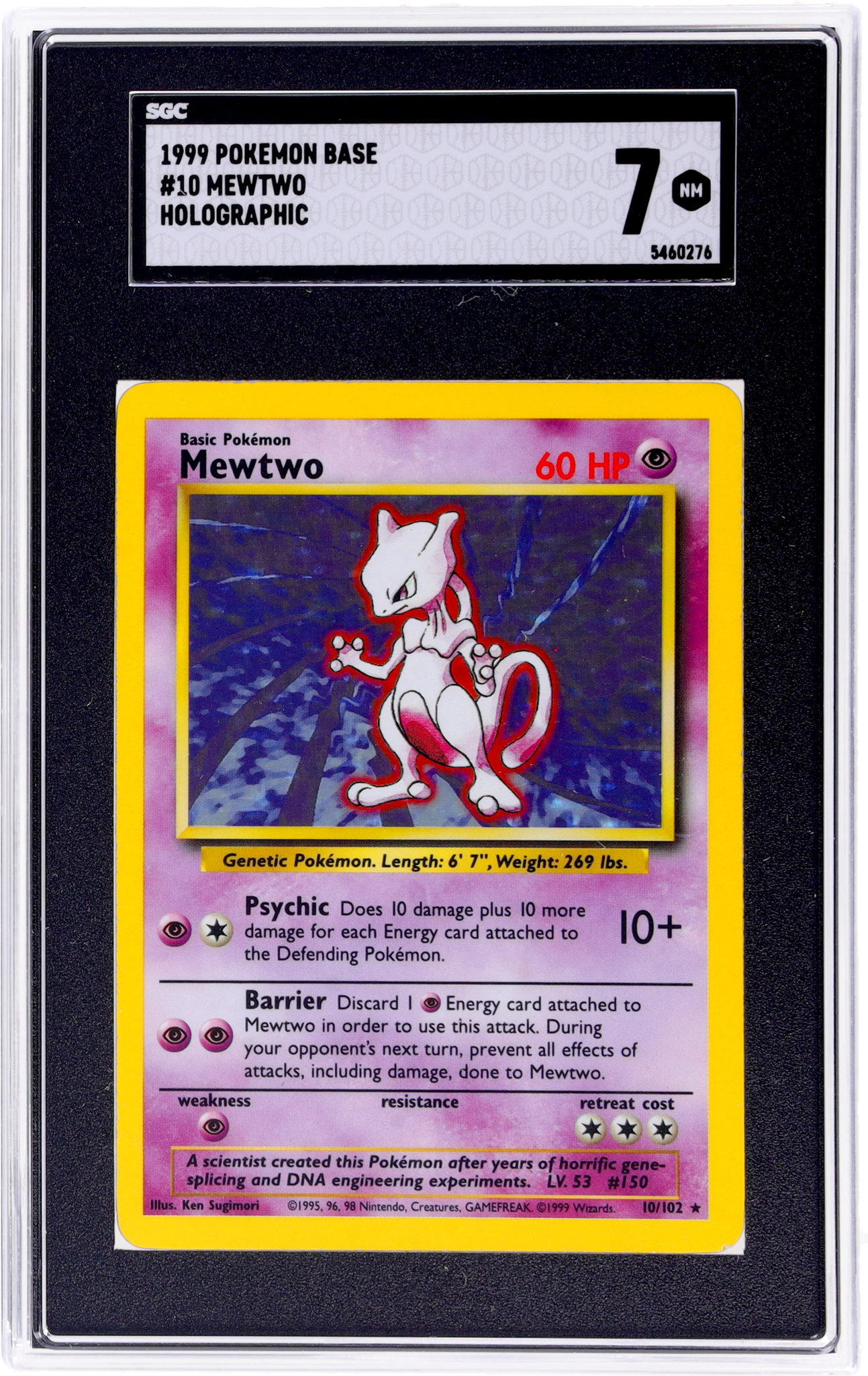 1999 Pokemon Base Set Holo Mewtwo #10 SGC 7