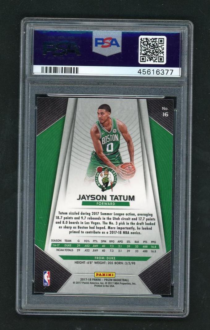 2017 Panini Prizm Jayson Tatum #16 PSA 9