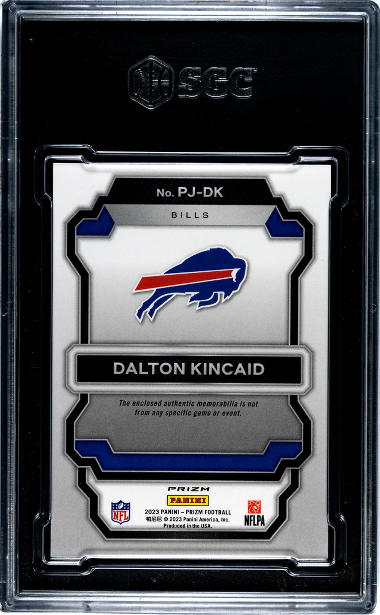 2023 Panini Prizm #PJ-DK Dalton Kincaid Premier Jerseys SGC 9.5