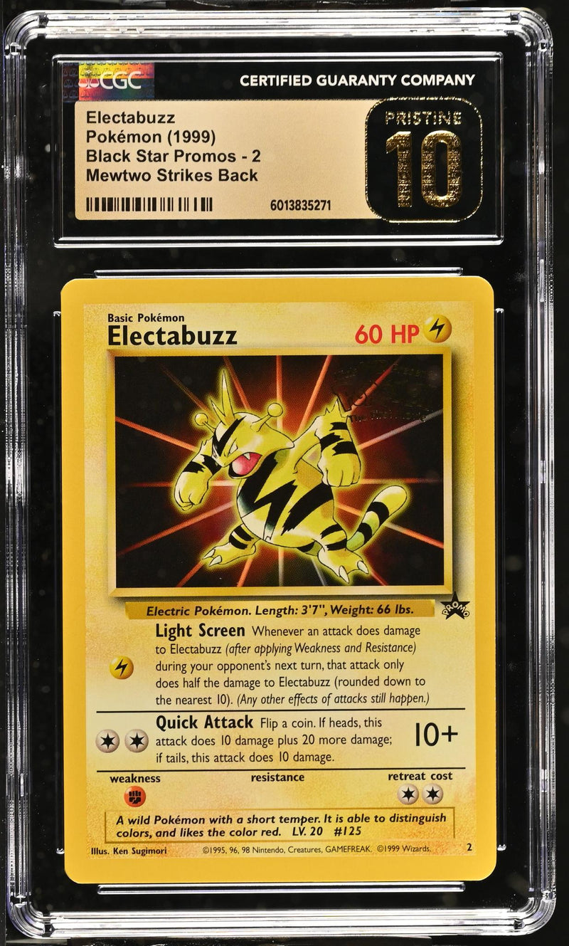 1999 Pokemon #2 Electabuzz Black Star Promos CGC 10