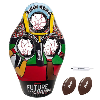 Franklin Sports Kids Inflatable 3-Hole Football Target Set with Footballs