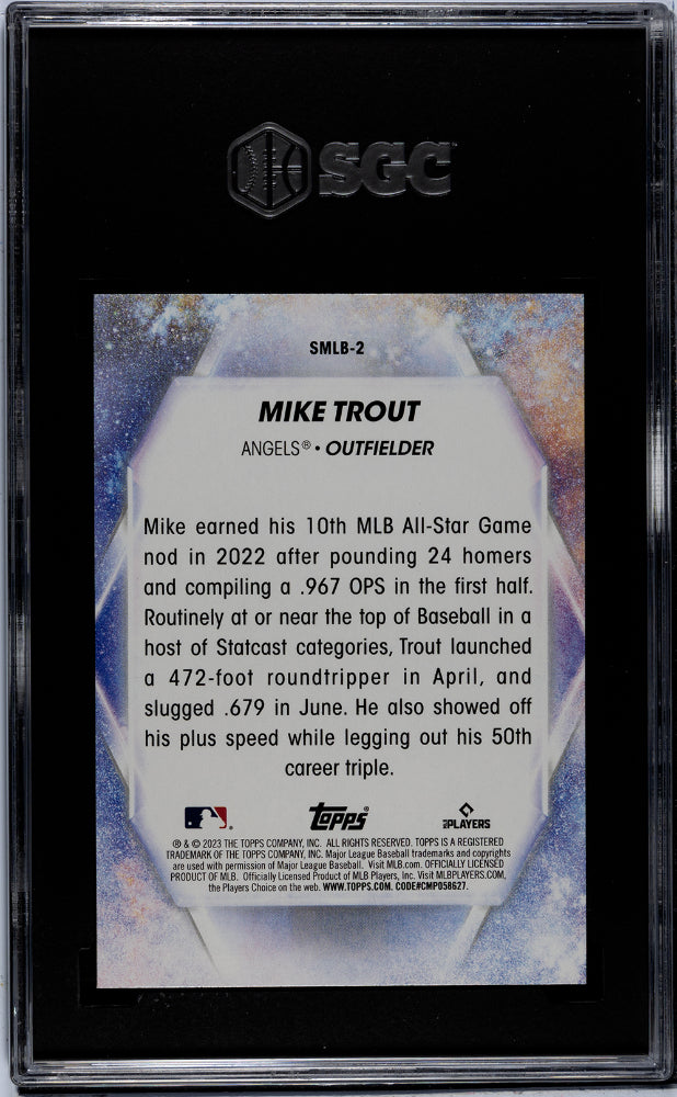 2023 Topps #SMLB-2 Mike Trout Stars of MLB SGC 10