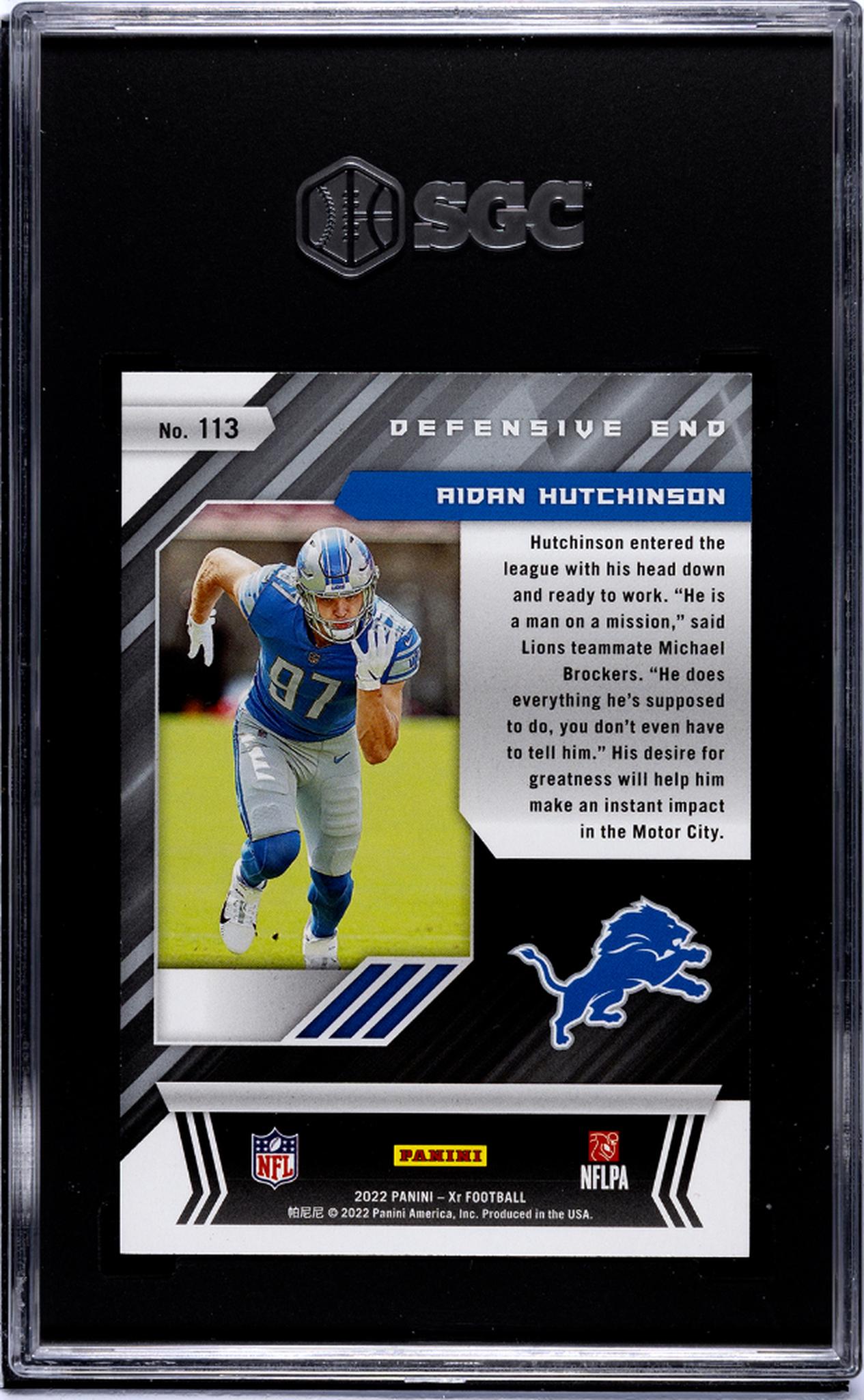 2022 Panini XR Aidan Hutchinson #113 RC SGC 9.5