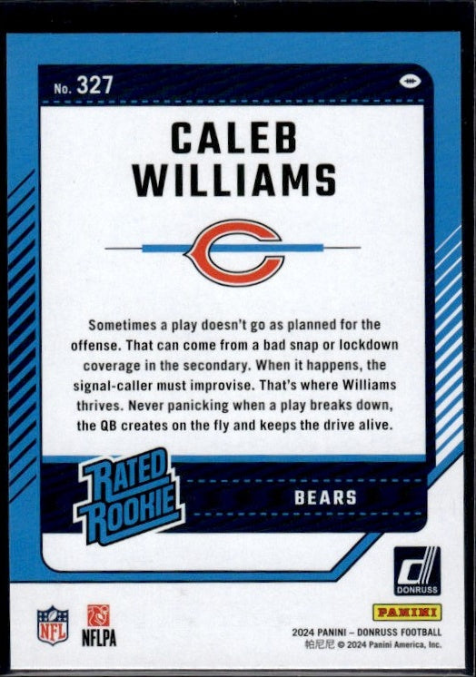 2024 Panini Donruss Rated Rookie Green Press Proof #327 Caleb Williams