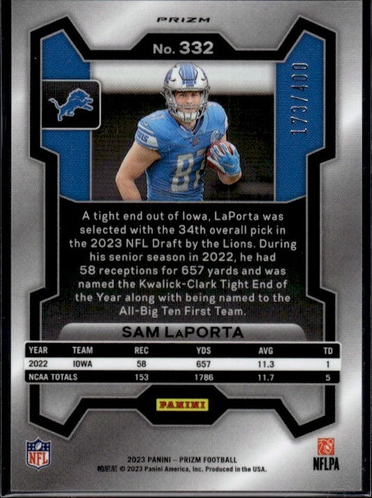 2023 Panini Prizm Pandora Sam LaPorta Rookie /400 