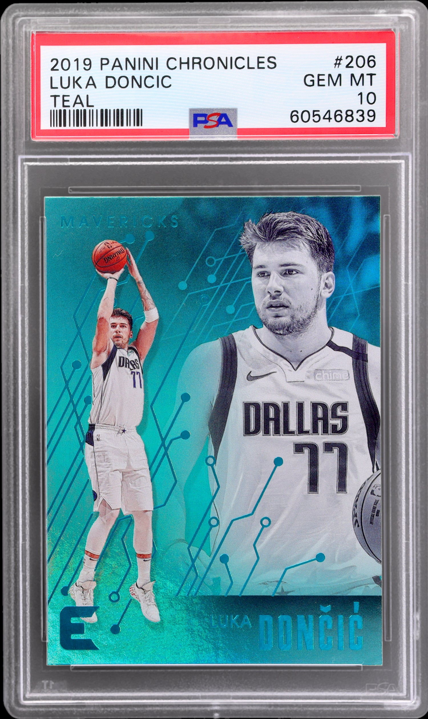 2019 Panini Chronicles Luka Doncic #206 Teal PSA 10