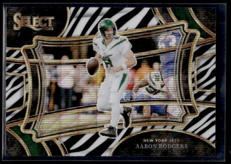 2023 Panini Select 375 Aaron Rodgers Field Level Zebra New York Jets