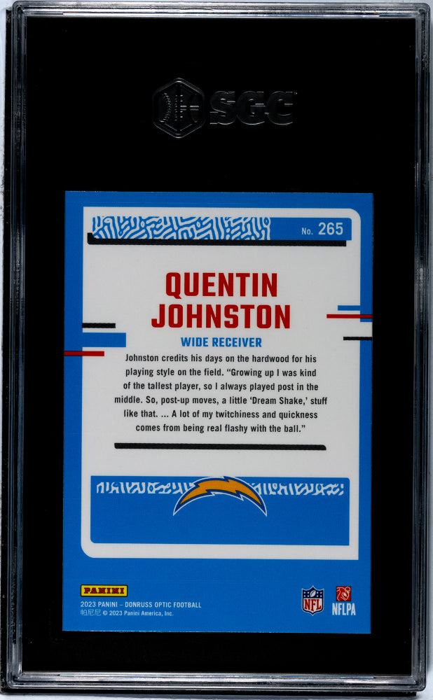 2023 Donruss Optic #265 Quentin Johnston SGC 9.5